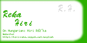 reka hiri business card